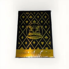 Massa Casino Quality Playing Cards Gold & Black Linen Finish 1 Deck Sealed New