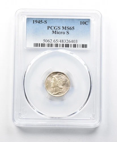 MS65 1945-S Micro S Mercury Dime PCGS *1711