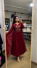 Brown Kurta Palazzo Set for Women, Pakistani Salwar Kameez Fully Stitched Suits