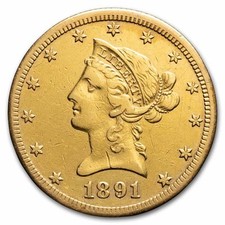 1891-CC $10 Liberty Gold Eagle XF Details (Cleaned)