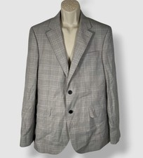Ted Baker Men's Gray Plaid Slim-Fit Wool-Blend Blazer Jacket Size 5