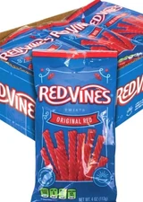 Red Vines Twists, Original Red Licorice Candy, Halal, Kosher LARGE BAGS- 6 COUNT