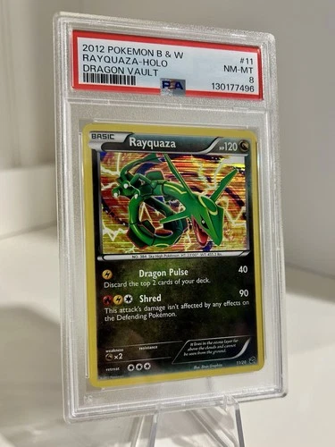 2012 POKEMON 11/20 RAYQUAZA HOLO PSA 8 BLACK & WHITE DRAGON VAULT RARE