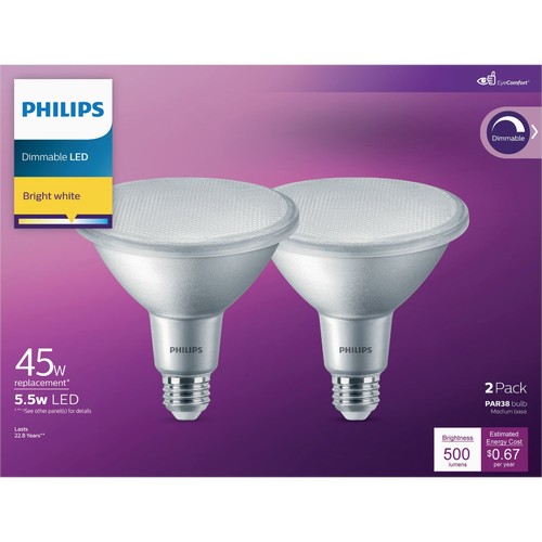 Philips 45W Equivalent Bright White PAR38 Medium Dimmable LED Floodlight Light - Picture 2 of 4