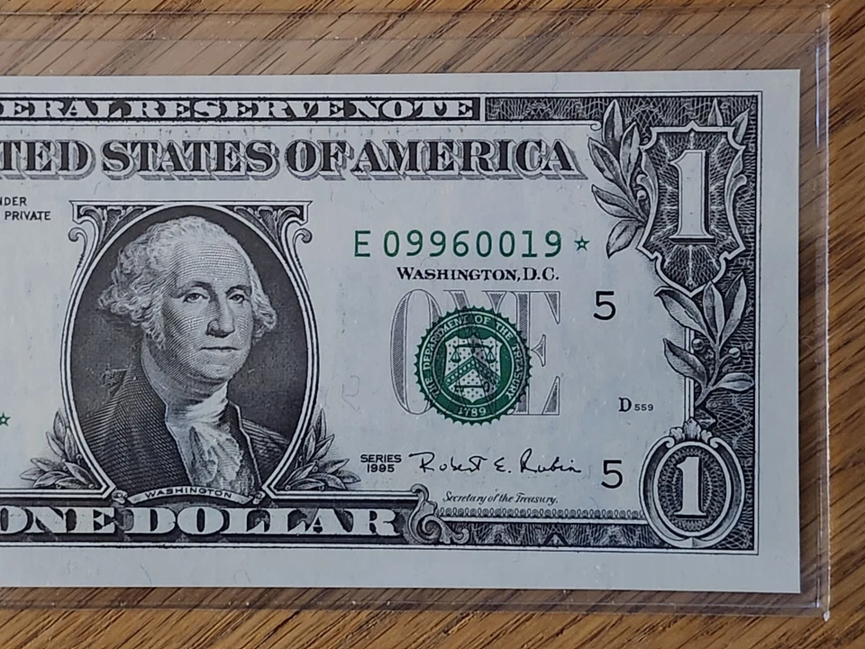 1995 $1 "STAR NOTE" RICHMOND DISTRICT UNC/GEM E09960019* 3 OF 3 CONS SER NUM  - Image 4 of 4