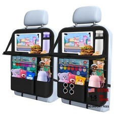 Car Backseat Organizer with Tray, Tablet Holder for Kids Road 1 With Tray Black