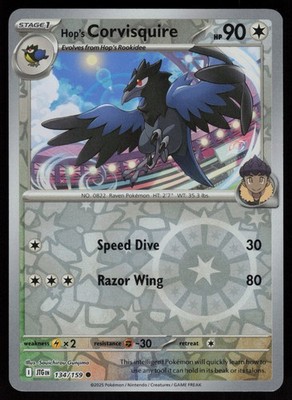 Hop's Corvisquire Reverse Holofoil Common SV09: Journey Together 134/159 NM