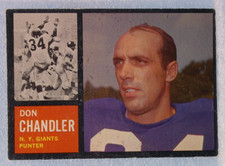 1962 Topps Don Chandler Football Trading Card (#107)