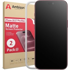 2 Pack Matte Screen Protector for iPhone 17 Pro Max, Anti Glare  Anti Fingerpri