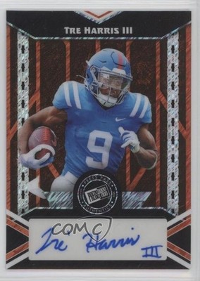 2024 Leaf Metal Collective Press Pass Orange Shimmer /10 Tre Harris Auto 1pd2