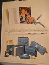 1960 Womens Blue Princess Gardner billfold wallet lighter key case vintage ad