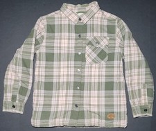 Bass Pro Shops Outdoor Kids Youth Pink and Green Plaid Snap Jacket Size Large