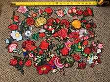 Patch Lot - 60 Patches - Rose  Floral Style - 60 Patches w/Iron-On Attachment