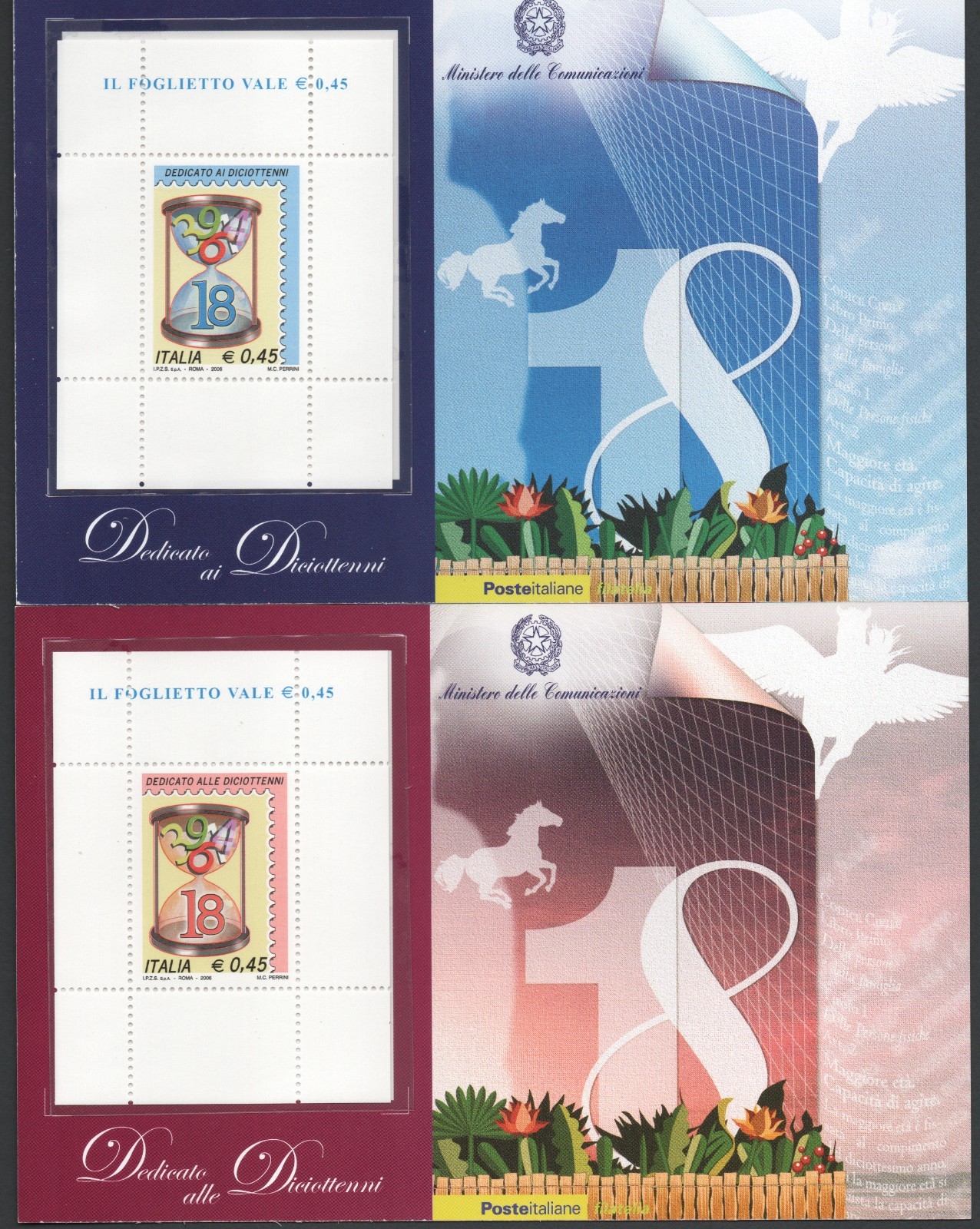 ITALY REPUBLIC 2006 - EIGHTEEN-YEAR-OLD SHEETS WITH ENVELOPE AND LETTER PERFECT