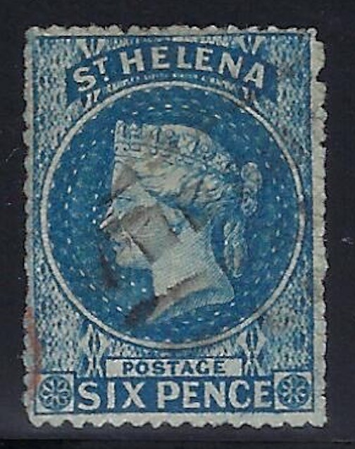 St. Helena, 1863, Scott #2B,  6p Blue, Rough Perfs., Used