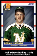 1990-91 Score Canadian Derian Hatcher #430 Minnesota North Stars Rookie NHL 