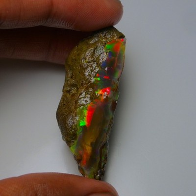 Ethiopian Oil Opal Specimen  68.70 cts Natural Rough Gemstone - Fire Opal Roug