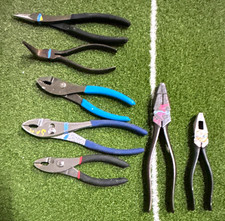 6pc Assorted Pliers Set Steel Multisize Insulated Handles Blackblue