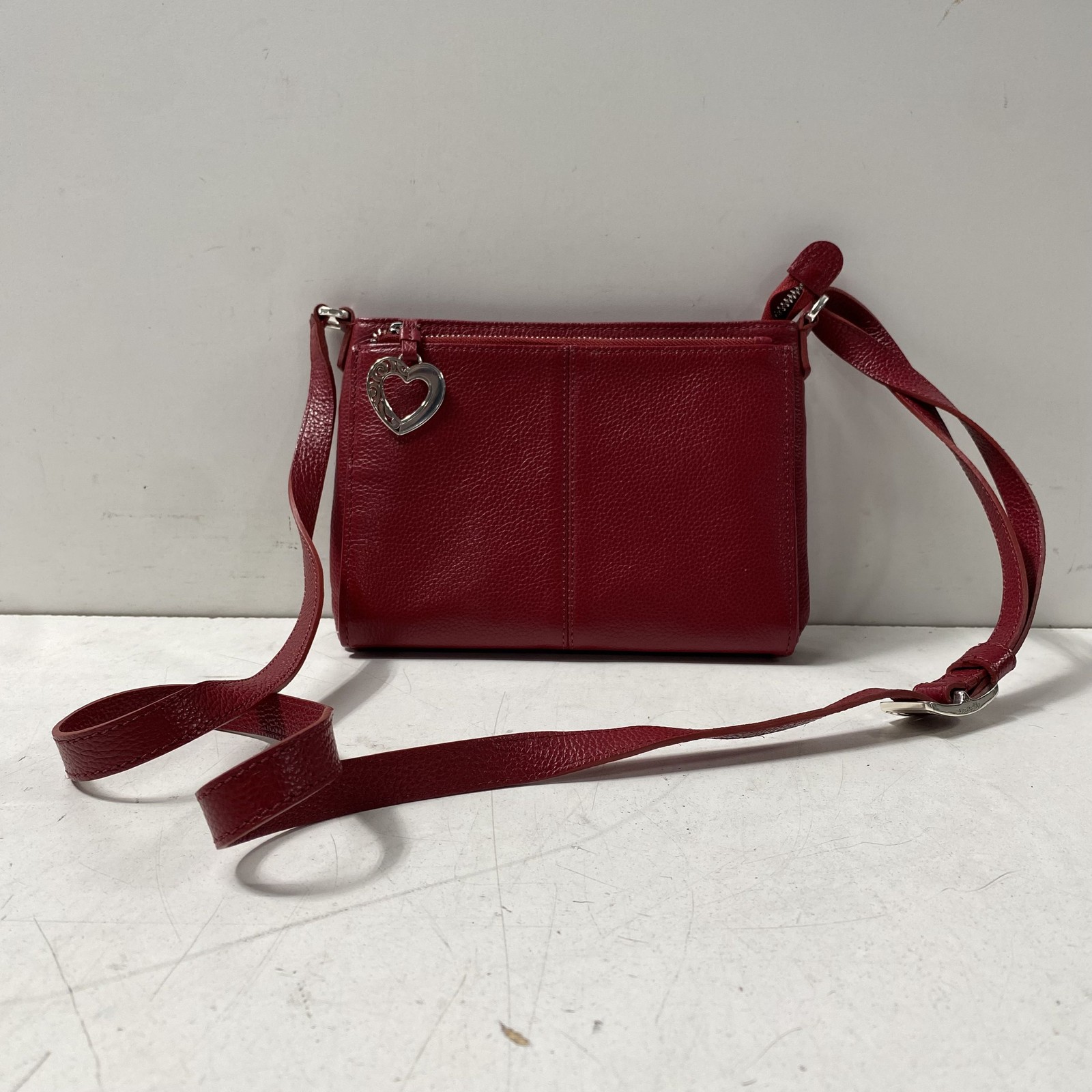 Brighton Red Solid Leather Adjustable Strap Small… - image 1