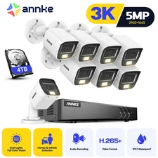 ANNKE 3K Lite 8CH DVR HD 5MP Audio Security Camera System AI Color Night Outdoor