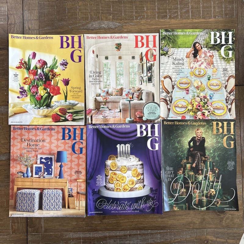 Lot of 6 Better Homes & Gardens Magazines 2022-2023