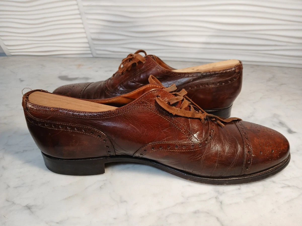 Vintage Polo Ralph Lauren Men’s Brown Brogue Cap Toe Leather Dress Shoes Size 11 Amazon.com | POLO RALPH LAUREN Asher Cap Toe Polo Brown Calf  main image 4