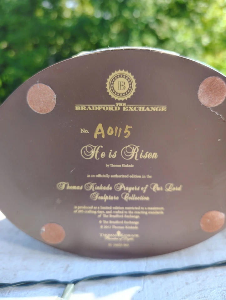 Figura Thomas Kinkade Oración en el Jardín Jesús Arrodillado Bradford Exchange 6" Foto 2 de 2