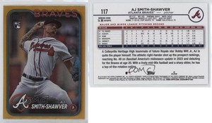 2024 Topps Series 1 Gold Foil AJ Smith-Shawver #117 Rookie RC