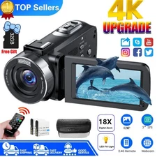 4K 42MP Video Camera Digital 18X Zoom Camcorder Recorder Vlogging YouTube Cam US