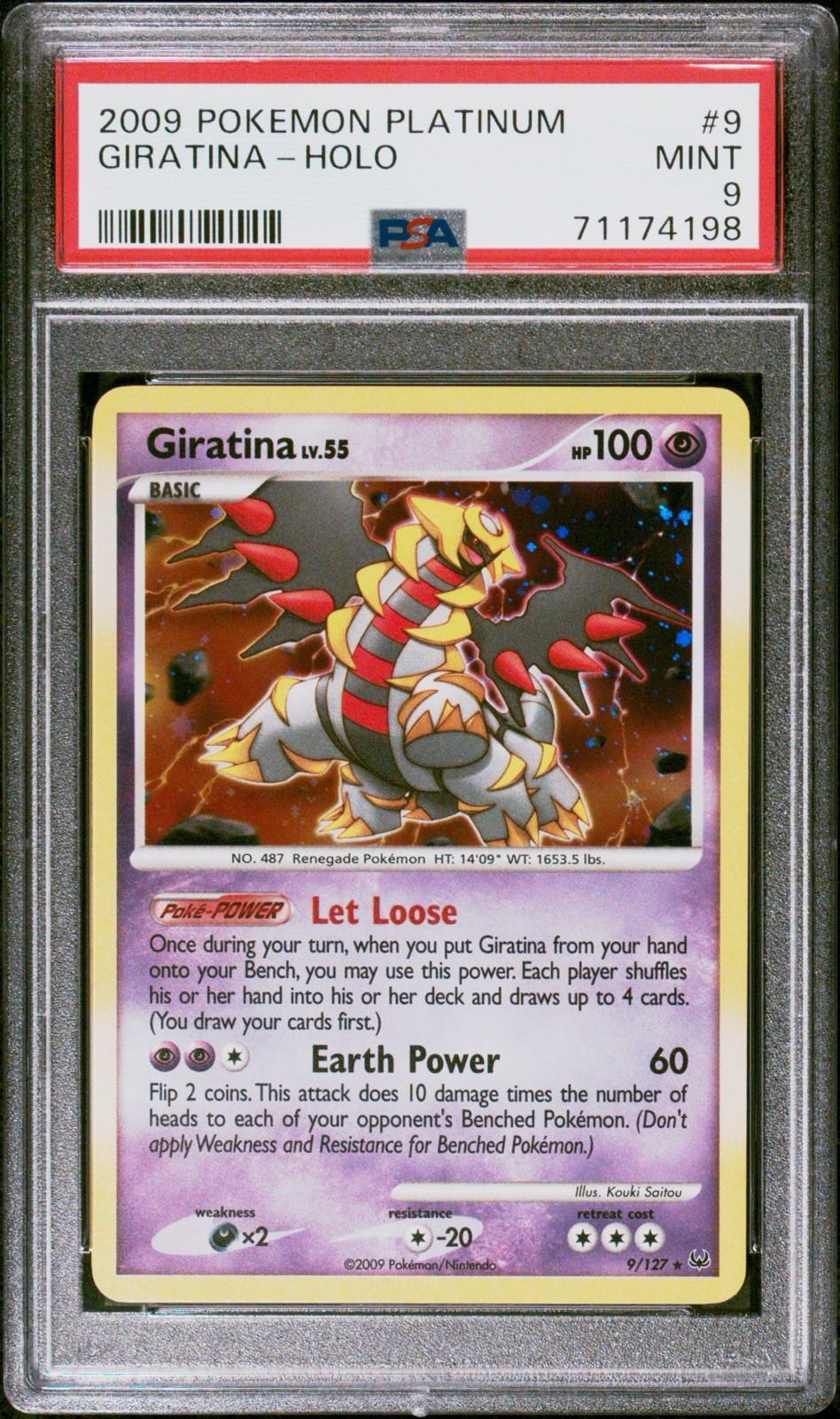 Pokemon Tcg  2009  Platinum Base Giratina 9 Holo Rare  PSA 9