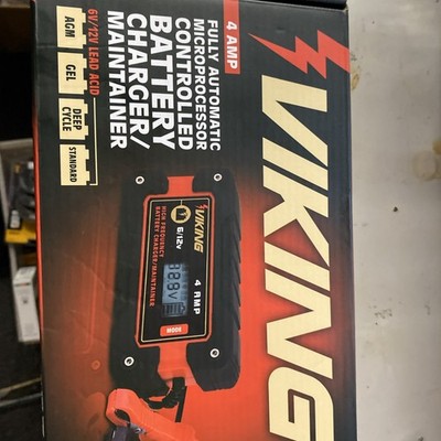 VIKING 4 Amp Fully Automatic Microprocessor-Controlled Battery Charger/Maintaine