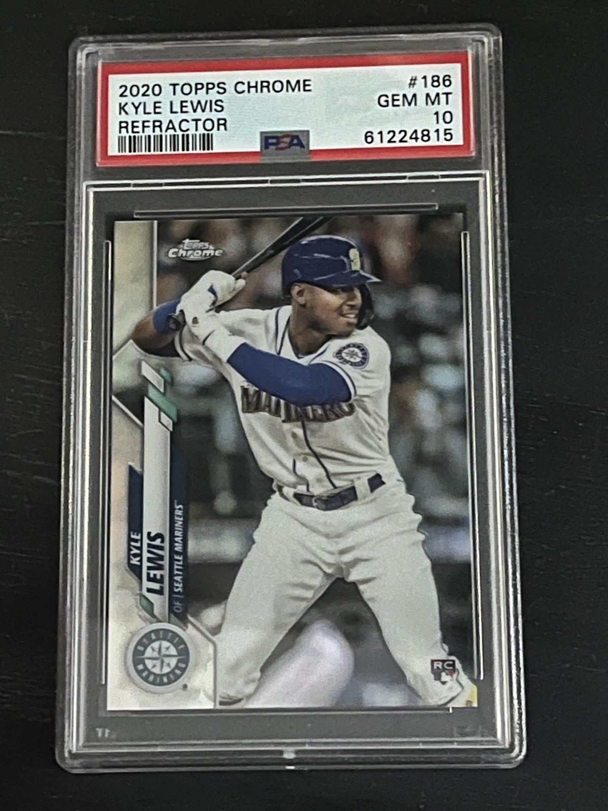 2020 Topps Chrome #186 Kyle Lewis Refractor Rookie PSA 10 JH01