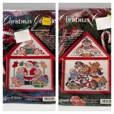 Bucilla Christmas Cottage Cross Stitch Kit 4"x6" Vintage 1995 You Choose 