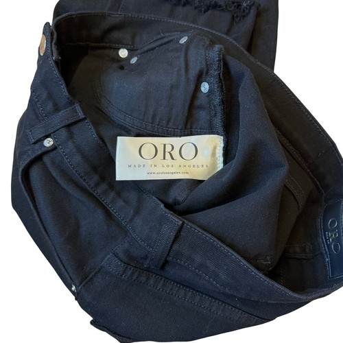 Jeans Oro Los Angeles uomo taglia 32 x 32 noir pantaloni denim tutti i giorni cerniera skinny - Foto 11 di 11