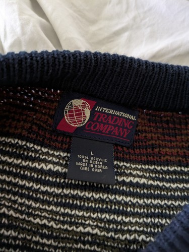 Vintage International Trading Company acrylic sweater Size L Grandpa Sweater - Picture 2 of 4