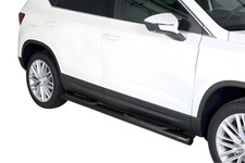 Schwellerrohre SCHWARZ mit Tritt für SEAT Ateca ab Bj.18- Edelstahl Ø76mm mit TÜ