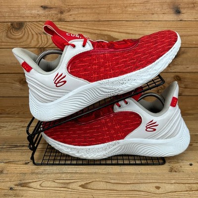 Under Armour Basketballschuhe Herren Gr. UK 10 Curry 9 Team weiß rot Court Turnschuhe
