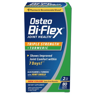 Osteo Bi-Flex Triple Strength Glucosamine + Turmeric, 80 Tabs, 40 Day Supply