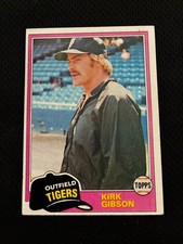 KIRK GIBSON ROOKIE DETROIT TIGERS 1981 TOPPS EX #315 RC BASEBALL CARD