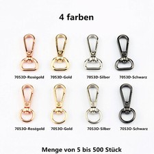 5-500pcs key rings snap hook carabiner with swivel alloy 4 color
