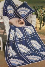 FAN-TASY AFGHAN & PILLOW HOME DECOR DIGEST SIZE CROCHET PATTERN INSTRUCTIONS