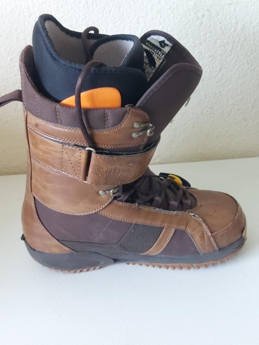 BURTON FREESTYLE Men 10 Brown Saddle Leather Snowboarding