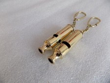 London England Police Bobby Barrel Whistle Scotland Yard Cop Key Ring - Set Of 2