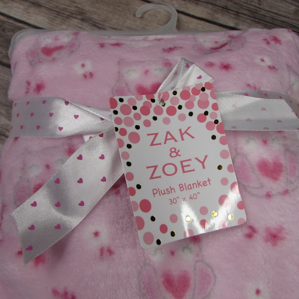 Zak And Zoey Plush Baby Blanket Pink Owls Soft And Snuggly eBay
