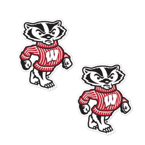Set decalcomanie tassi Wisconsin Cornhole Bucky Badger - Set di 2 - 9 x12 - Foto 1 di 1