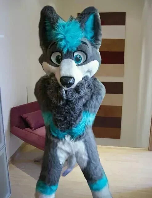 Long Fur Husky Dog Fox Fursuit Furry Mascot Costume Cosplay