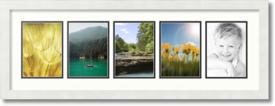 ArtToFrames Collage Mat Picture Photo Frame 5 5x7'' Openings in Satin White 152