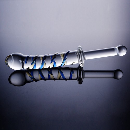 Handheld Glass Dildo Clit Vagina G-Spot Massager Anal Plug Sex Toy for Women Men - Picture 12 of 18
