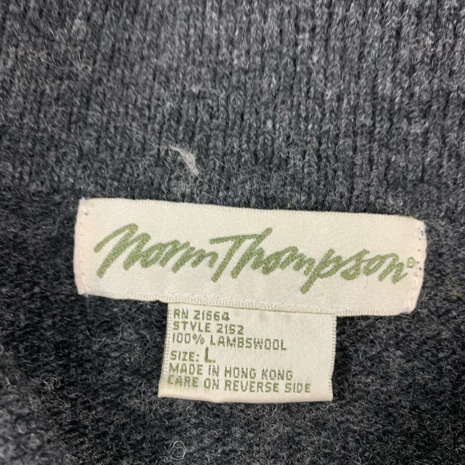 VTG Norm Thompson Sweater Womens Large Colorblock Lambswool Collared Cardigan - Image 2 of 4