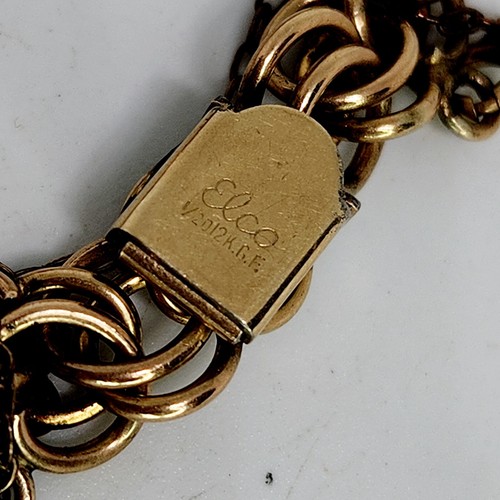 Antique Victorian 1/20th 12K Gold Filled Heart Design CHARM BRACELET Wishbone - Picture 6 of 9
